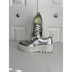 Sorel Caribou X Waterproof Sneakers Women's Platform Metallic Silver Chunky Sz 9